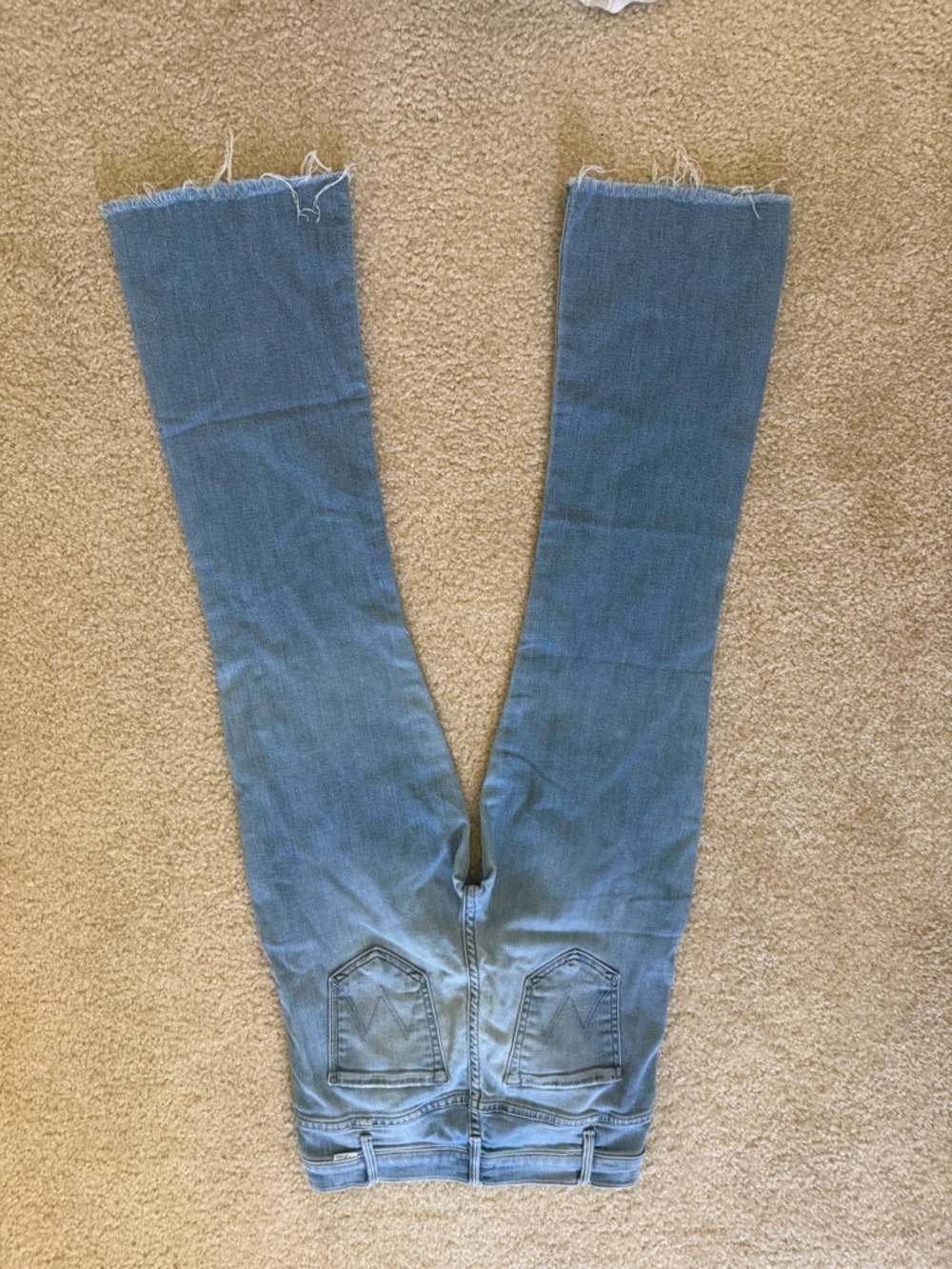 MOTHER The Hustler Ankle Fray Light Blue High-Rise Flare Jeans Size 25 - Picture 5 of 11